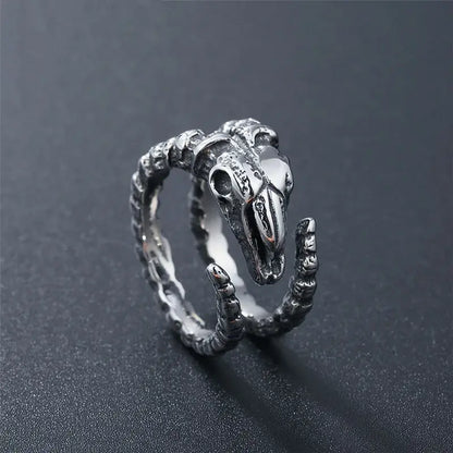 Adjustable Retro Skull Ring: Punk Rock Jewelry - Coeur Lumiere de tendresse