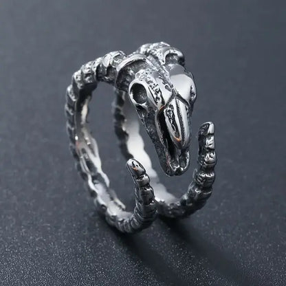 Adjustable Retro Skull Ring: Punk Rock Jewelry - Coeur Lumiere de tendresse