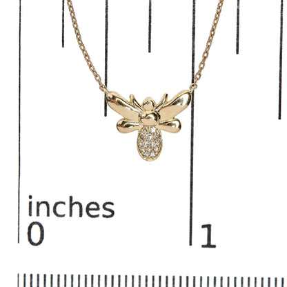 10K Yellow Gold Diamond Accented Bumble Bee Pendant 18" Inch Necklace (H-I Color, I1-I2 Clarity) - Coeur Lumiere de tendresse