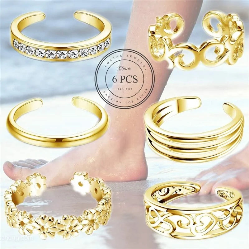 6 Piece Summer Beach Foot Jewelry - Coeur Lumiere de tendresse