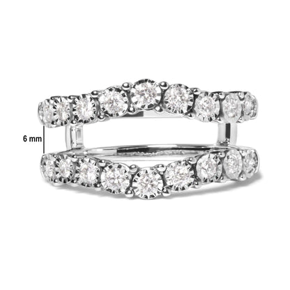 14k White Gold 1/2 Cttw Miracle Set Diamond Enhancer Wrap Ring Guard (H-I Color, I1-I2 Clarity) - Coeur Lumiere de tendresse