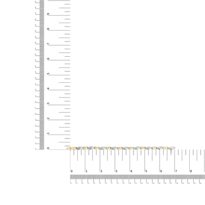 10K Two Tone Gold 1.00 Cttw Channel Set Baguette Diamond Chevron Wave Link 7" Bracelet (I-J Color, I2-I3 Clarity) - Coeur Lumiere de tendresse