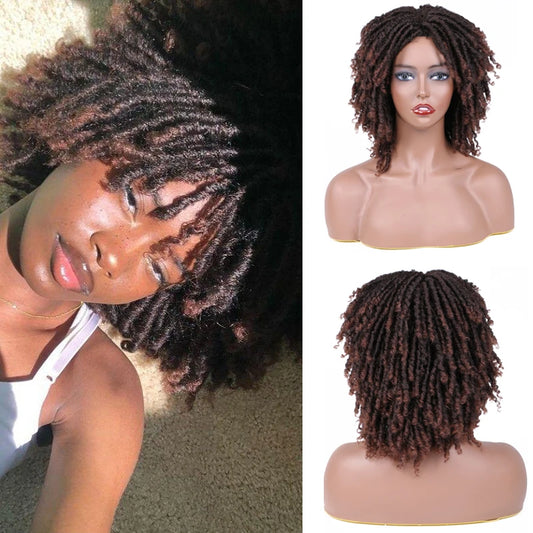 6-Inch Synthetic Lace Front Faux Locs Wig - Coeur Lumiere de tendresse