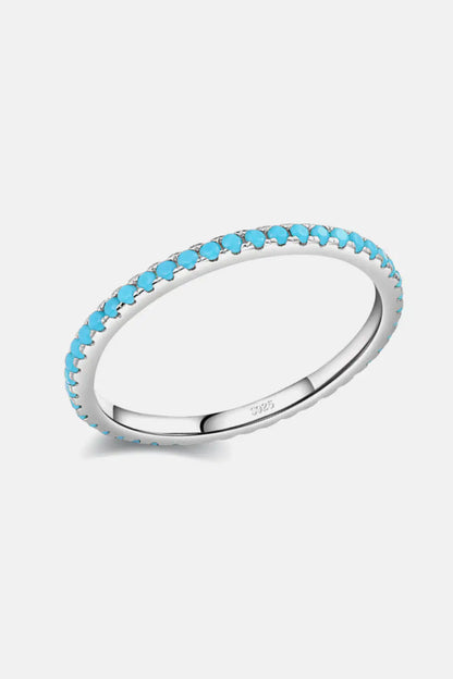 925 Sterling Silver Artificial Turquoise Ring - Coeur Lumiere de tendresse