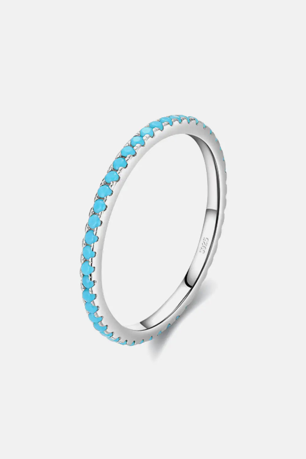 925 Sterling Silver Artificial Turquoise Ring - Coeur Lumiere de tendresse